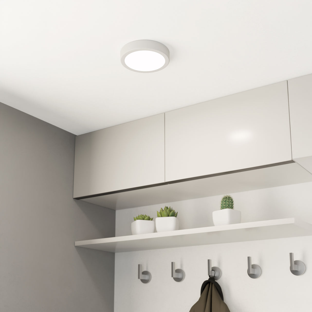 Eglo EU Fueva 5 White LED Round Surface-Mounted Ceiling Light, 16cm, 4000K