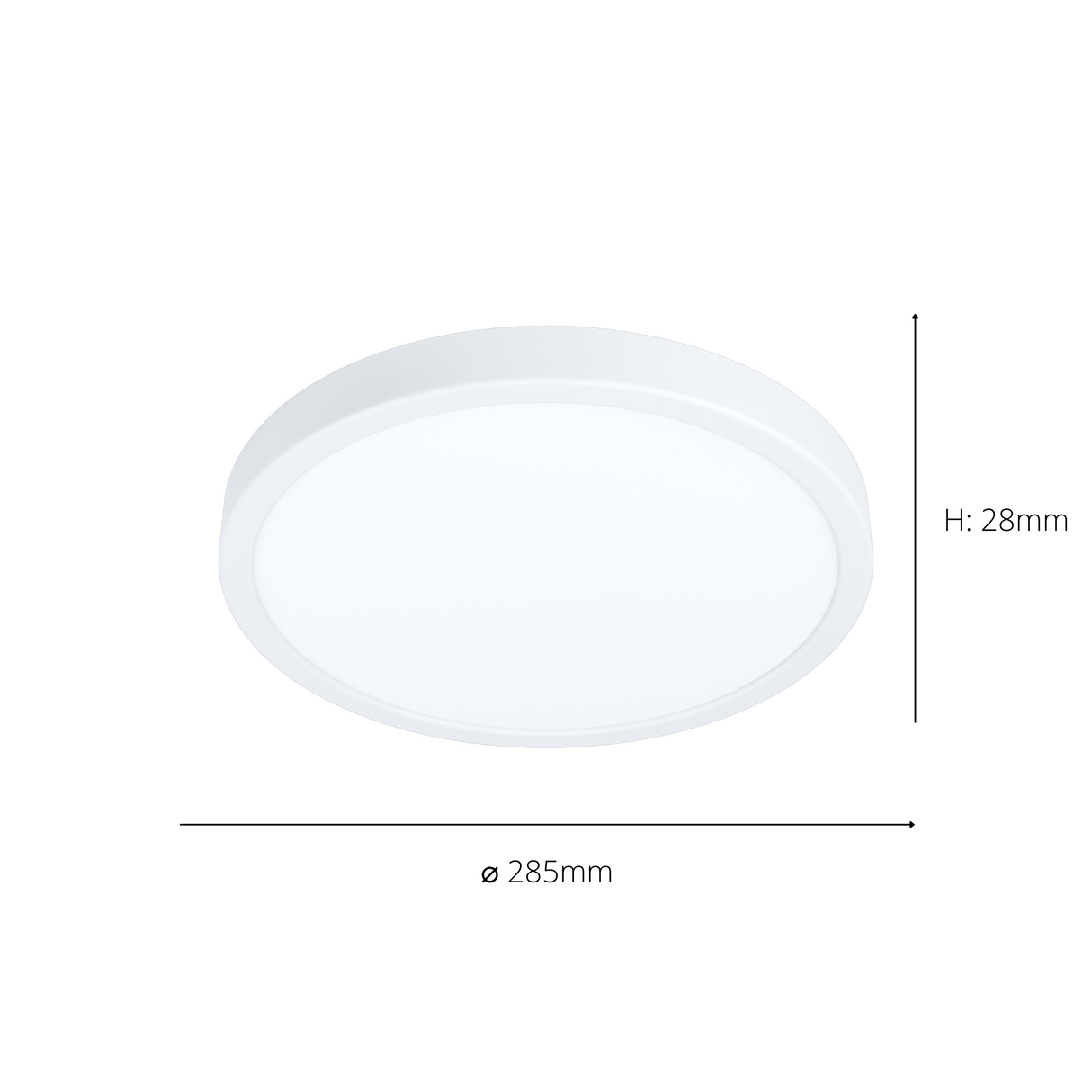 Eglo EU FUEVA?5 Surface?Mounted LED Ceiling Light – White Steel, Round, Neutral White, Indoor Lighting
