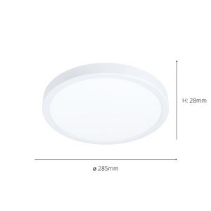 Eglo EU FUEVA?5 Surface?Mounted LED Ceiling Light – White Steel, Round, Neutral White, Indoor Lighting