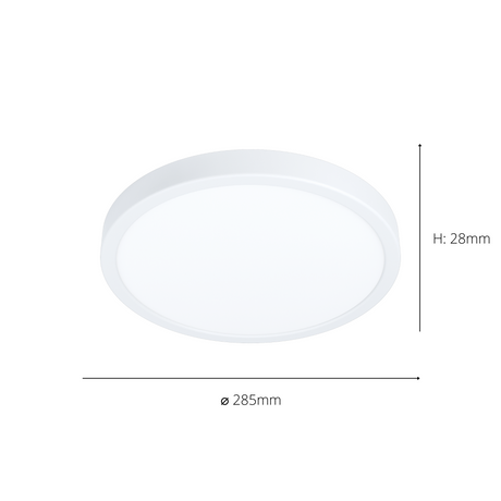 Eglo EU FUEVA?5 Surface?Mounted LED Ceiling Light – White Steel, Round, Neutral White, Indoor Lighting