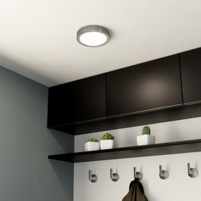 Eglo EU Fueva 5 LED Round Satin Nickel Steel Surface-Mounted Light, 16cm, 4000K