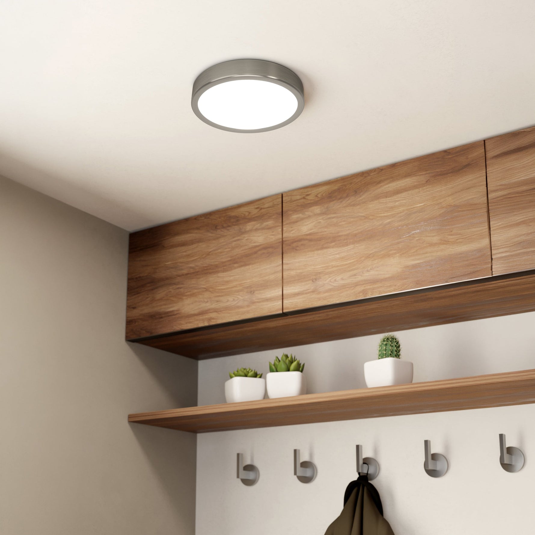 Eglo EU FUEVA?5 LED Surface?Mounted Light – White Steel, Warm White, Square Ultra?Slim Ceiling Light, Indoor Lighting product image - Endon Lighting from First Light Direct with great prices and fast UK delivery