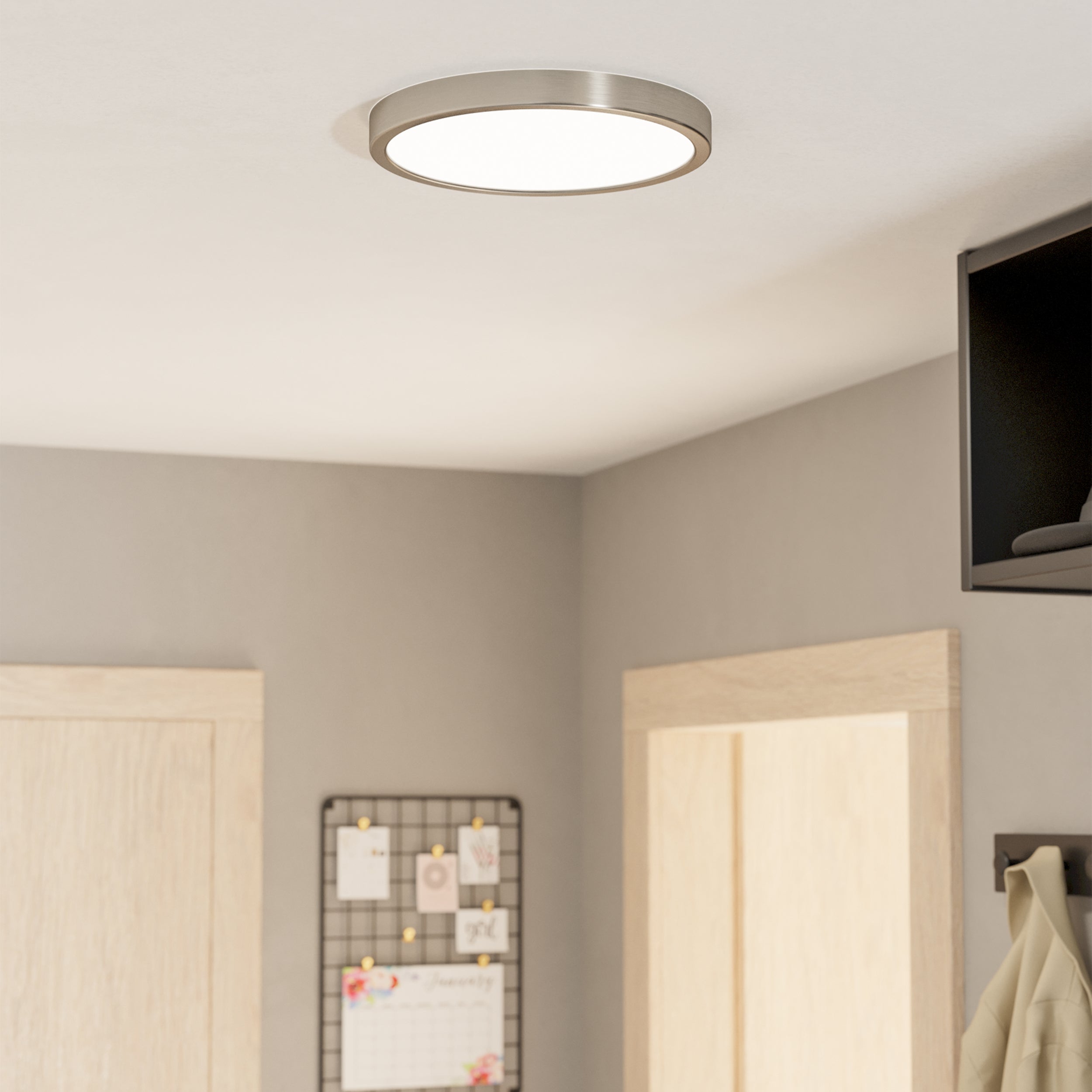 Eglo EU FUEVA?5 Surface?Mounted LED Ceiling Light – Black Steel, Round, Neutral White, Indoor Lighting product image - Endon Lighting from First Light Direct with great prices and fast UK delivery