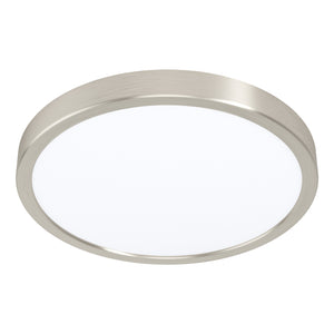 Eglo EU FUEVA?5 Surface?Mounted LED Ceiling Light – Satin Nickel Steel, Round, Neutral White, Indoor Lighting