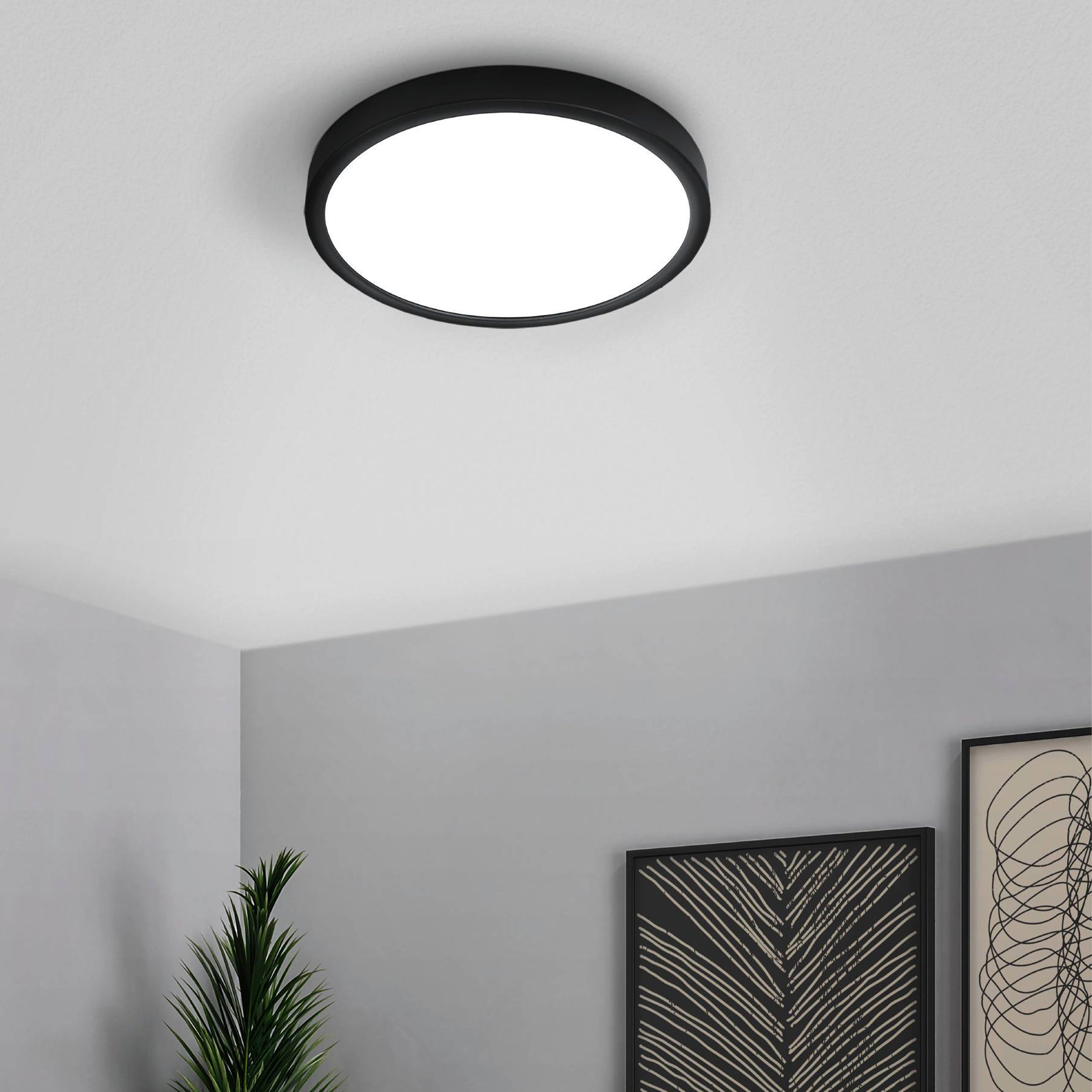 Eglo EU FUEVA?5 Surface?Mounted LED Ceiling Light – White Steel, Square, Warm White, Indoor Lighting product image - Endon Lighting from First Light Direct with great prices and fast UK delivery