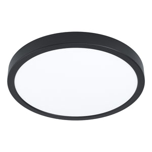 Eglo EU FUEVA?5 Surface?Mounted LED Ceiling Light – Black Steel, Round, Neutral White, Indoor Lighting