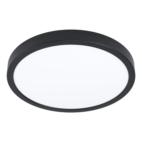 Eglo EU FUEVA?5 Surface?Mounted LED Ceiling Light – Black Steel, Round, Neutral White, Indoor Lighting