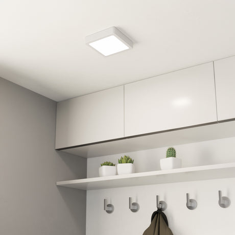 Eglo EU Fueva 5 LED Square White Steel Surface-Mounted Light, 16cm, 3000K