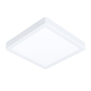 Eglo EU FUEVA?5 LED Surface?Mounted Light – White Steel, Warm White, Square Ultra?Slim Ceiling Light, Indoor Lighting