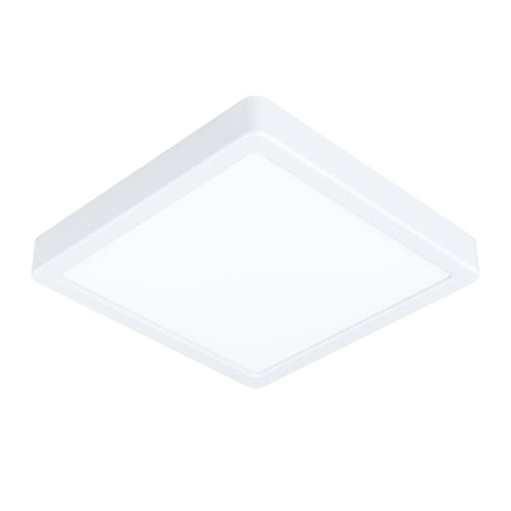 Eglo EU FUEVA?5 LED Surface?Mounted Light – White Steel, Warm White, Square Ultra?Slim Ceiling Light, Indoor Lighting