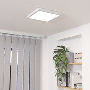 Eglo EU FUEVA?5 Surface?Mounted LED Ceiling Light – White Steel, Square, Warm White, Indoor Lighting