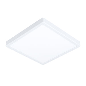 Eglo EU FUEVA?5 Surface?Mounted LED Ceiling Light – White Steel, Square, Warm White, Indoor Lighting