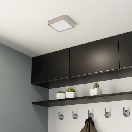 Eglo EU Fueva 5 LED Square Satin Nickel Steel Surface-Mounted Light, 16cm, 3000K