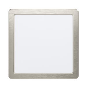 Eglo EU FUEVA?5 LED Surface?Mounted Light – Satin Nickel Steel, Warm White, Square Ceiling Light, Indoor Lighting