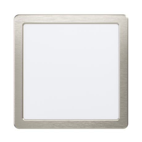 Eglo EU FUEVA?5 LED Surface?Mounted Light – Satin Nickel Steel, Warm White, Square Ceiling Light, Indoor Lighting