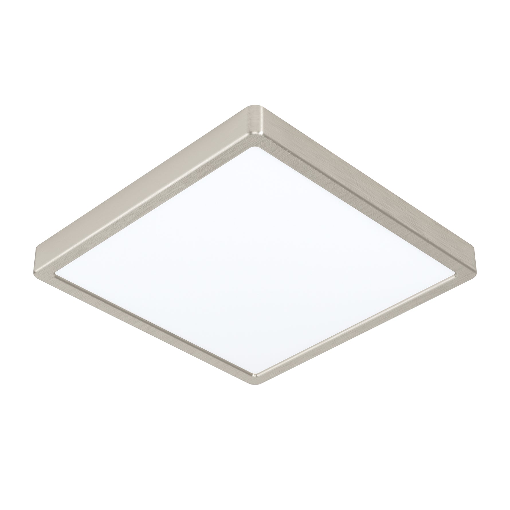 Eglo EU FUEVA?5 Surface?Mounted LED Ceiling Light – Satin Nickel Steel, Square, Warm White, Indoor Lighting product image - Endon Lighting from First Light Direct with great prices and fast UK delivery