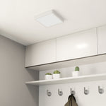 Eglo EU FUEVA?5 LED Surface?Mounted Light – White Steel, Neutral White, Square Ultra?Slim Ceiling Light, Indoor Lighting product image - Endon Lighting from First Light Direct with great prices and fast UK delivery