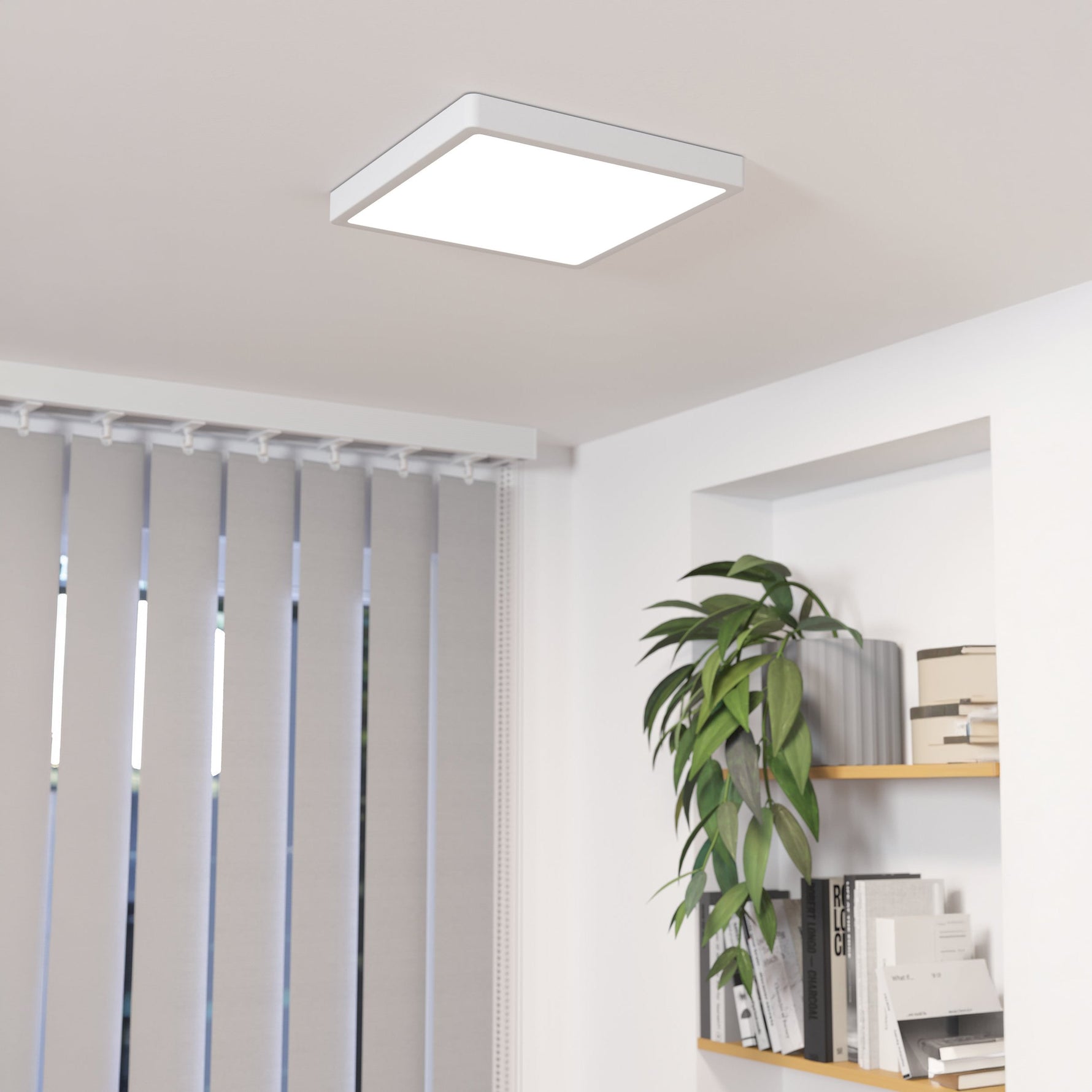 Eglo EU FUEVA?5 Surface?Mounted LED Ceiling Light – Satin Nickel Steel, Square, Neutral White, Indoor Lighting product image - Endon Lighting from First Light Direct with great prices and fast UK delivery