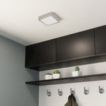 Eglo EU Fueva 5 LED Square Satin Nickel Steel Surface-Mounted Light, 16cm, 4000K product image - Endon Lighting from First Light Direct with great prices and fast UK delivery