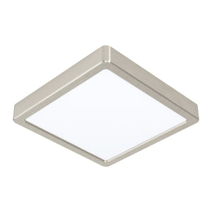 Eglo EU FUEVA?5 LED Surface?Mounted Light – Satin Nickel Steel, Neutral White, Square Ceiling Light, Indoor Lighting