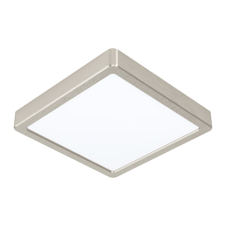 Eglo EU FUEVA?5 LED Surface?Mounted Light – Satin Nickel Steel, Neutral White, Square Ceiling Light, Indoor Lighting