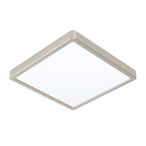 Eglo EU FUEVA?5 Surface?Mounted LED Ceiling Light – Satin Nickel Steel, Square, Neutral White, Indoor Lighting