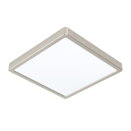 Eglo EU FUEVA?5 Surface?Mounted LED Ceiling Light – Satin Nickel Steel, Square, Neutral White, Indoor Lighting