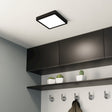 Eglo EU FUEVA?5 LED Surface?Mounted Light – Black Steel, Neutral White, Square Ultra?Slim Ceiling Light, Indoor Lighting