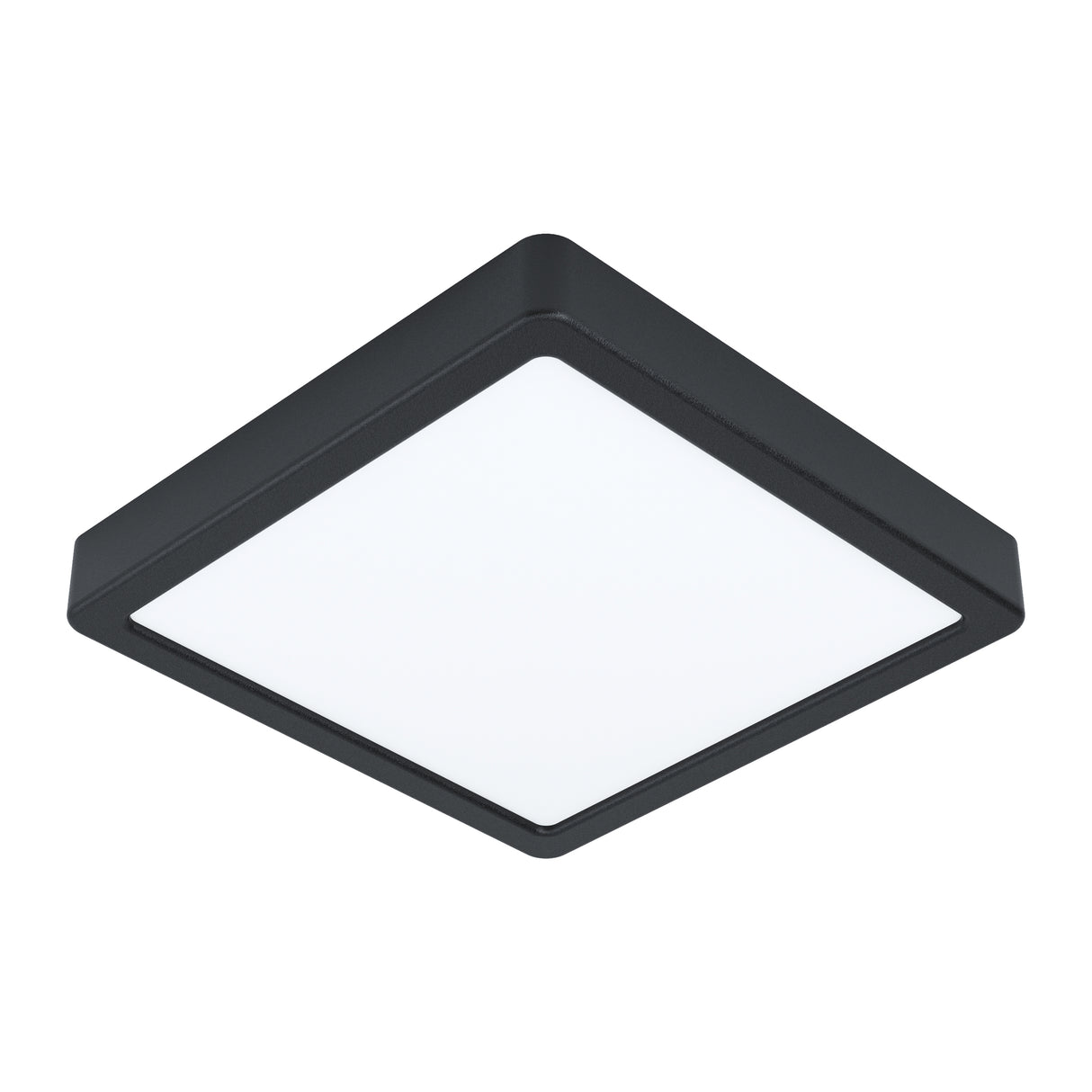Eglo EU FUEVA?5 LED Surface?Mounted Light – Black Steel, Neutral White, Square Ultra?Slim Ceiling Light, Indoor Lighting