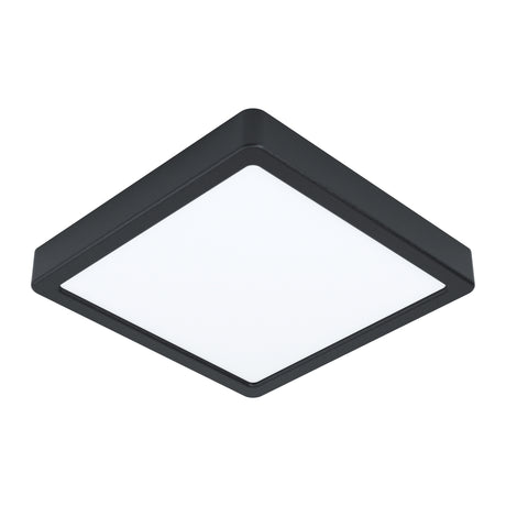 Eglo EU FUEVA?5 LED Surface?Mounted Light – Black Steel, Neutral White, Square Ultra?Slim Ceiling Light, Indoor Lighting