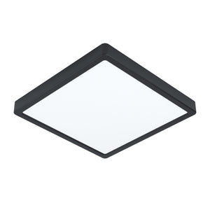 Eglo EU FUEVA?5 Surface?Mounted LED Ceiling Light – Black Steel, Square, Neutral White, Indoor Lighting