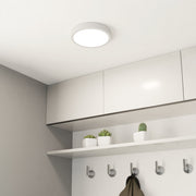 Eglo EU FUEVA?5 LED Surface?Mounted Light – White Steel, Warm White, Dimmable Round Ceiling Light, Indoor Lighting