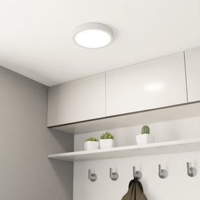 Eglo EU FUEVA?5 LED Surface?Mounted Light – White Steel, Warm White, Dimmable Round Ceiling Light, Indoor Lighting
