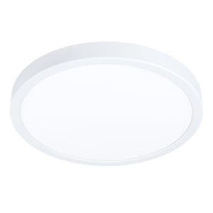 Eglo EU FUEVA?5 Surface?Mounted LED Ceiling Light – White Steel, Round, Dimmable Warm White, Indoor Lighting