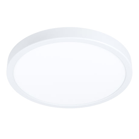 Eglo EU FUEVA?5 Surface?Mounted LED Ceiling Light – White Steel, Round, Dimmable Warm White, Indoor Lighting