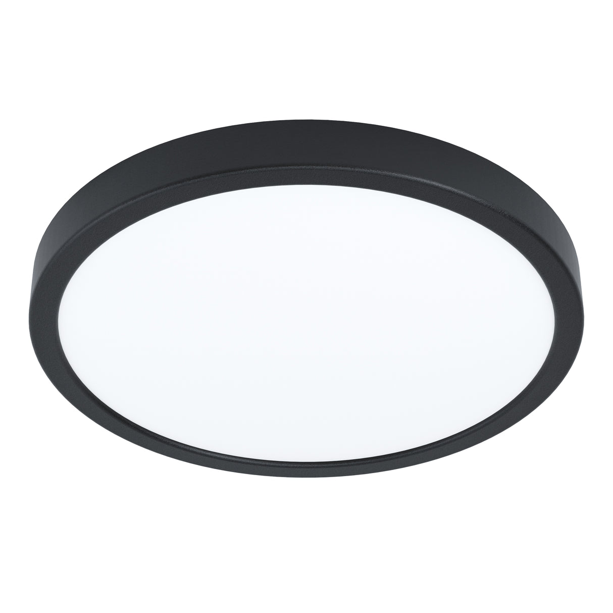 Eglo EU FUEVA?5 Surface?Mounted LED Ceiling Light – Black Steel, Round, Dimmable Warm White, Indoor Lighting