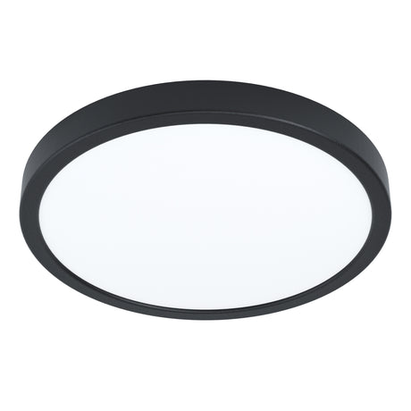 Eglo EU FUEVA?5 Surface?Mounted LED Ceiling Light – Black Steel, Round, Dimmable Warm White, Indoor Lighting