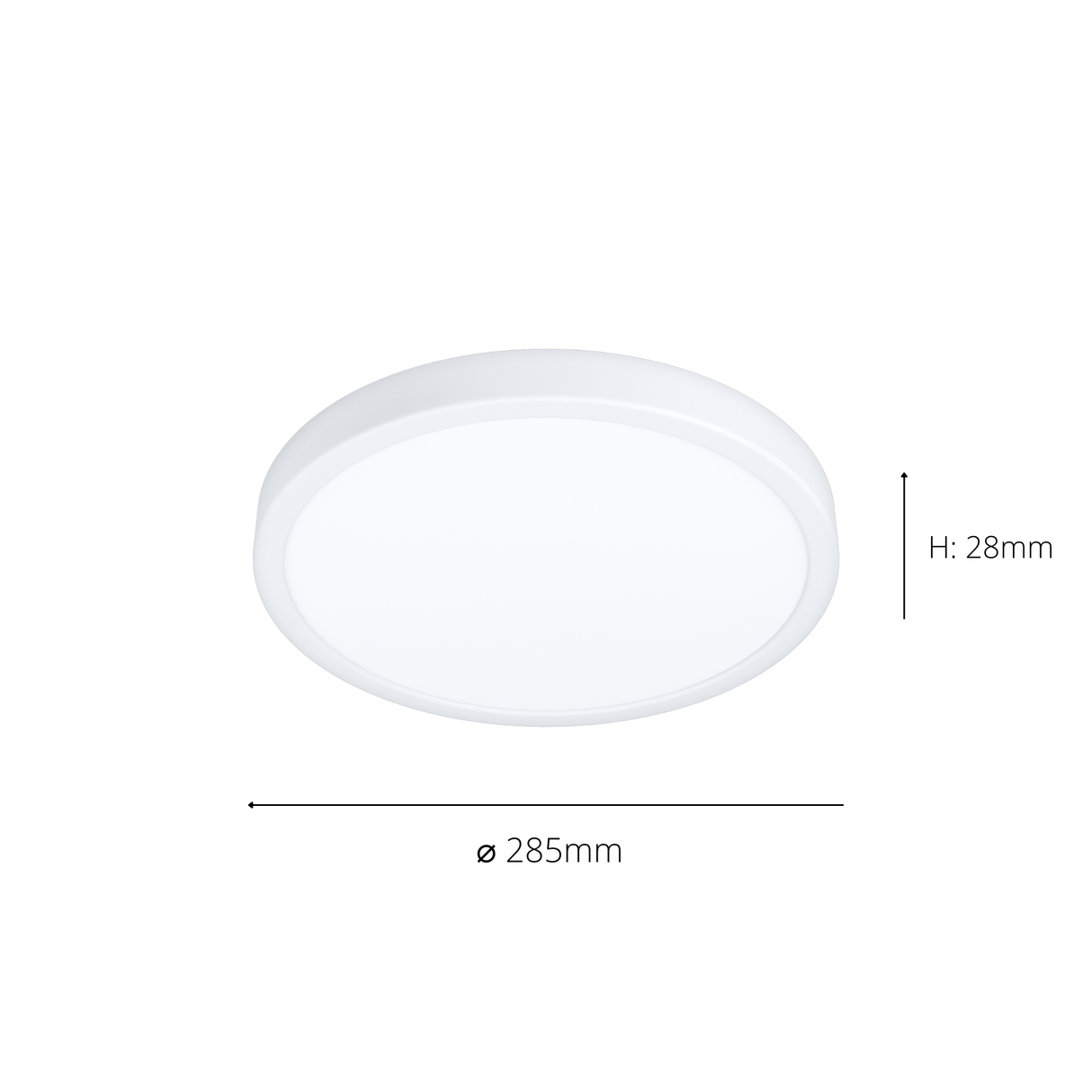 Eglo EU FUEVA?5 Bathroom LED Ceiling Light – White Steel, Round, Warm White, Indoor Lighting