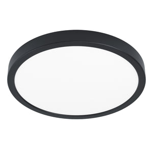 Eglo EU FUEVA?5 Bathroom LED Ceiling Light – Black Steel, Round, Warm White, Indoor Lighting