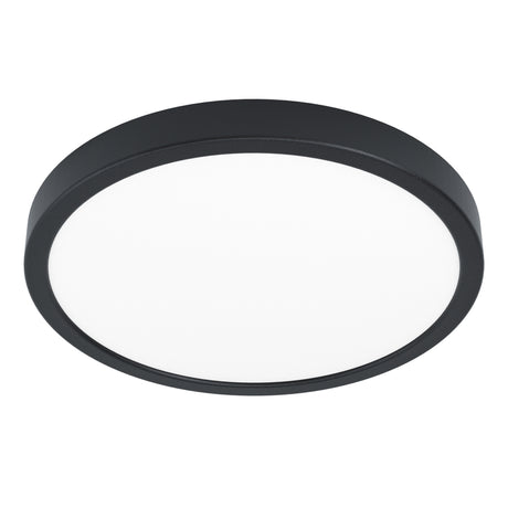 Eglo EU FUEVA?5 Bathroom LED Ceiling Light – Black Steel, Round, Warm White, Indoor Lighting