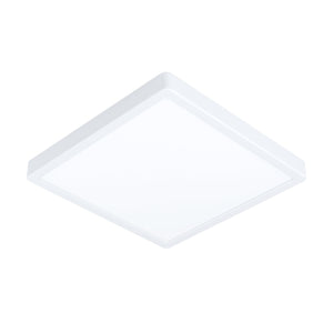 Eglo EU FUEVA?5 Bathroom LED Ceiling Light – White Steel, Square, Warm White, Indoor Lighting