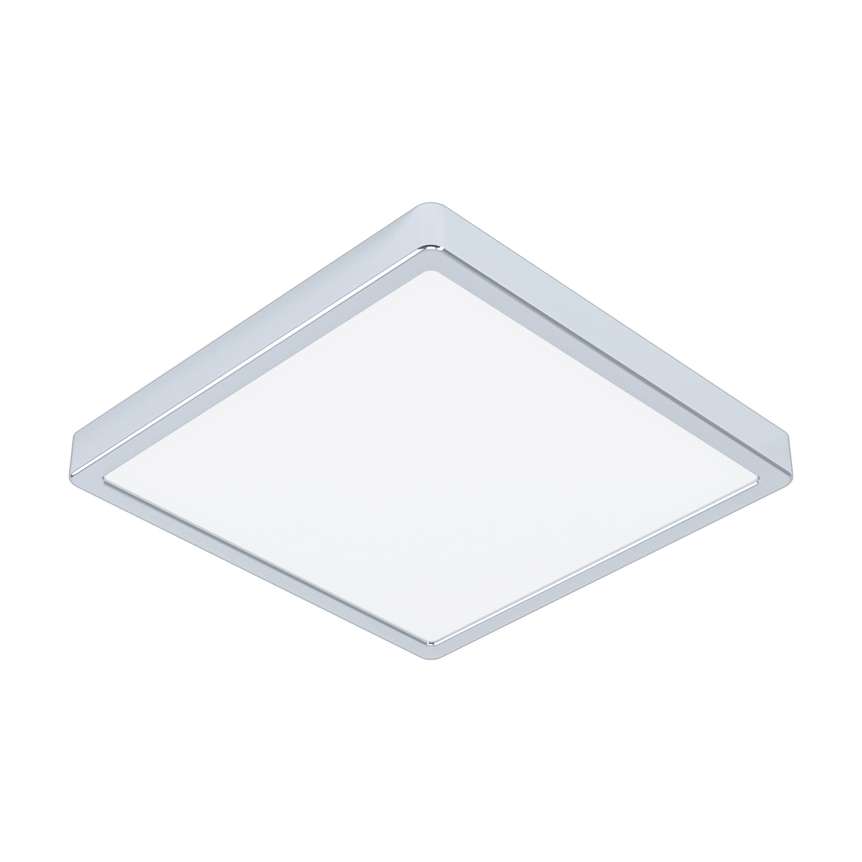 Eglo EU FUEVA?5 Bathroom LED Ceiling Light – Chrome Steel, Square, Warm White, Indoor Lighting