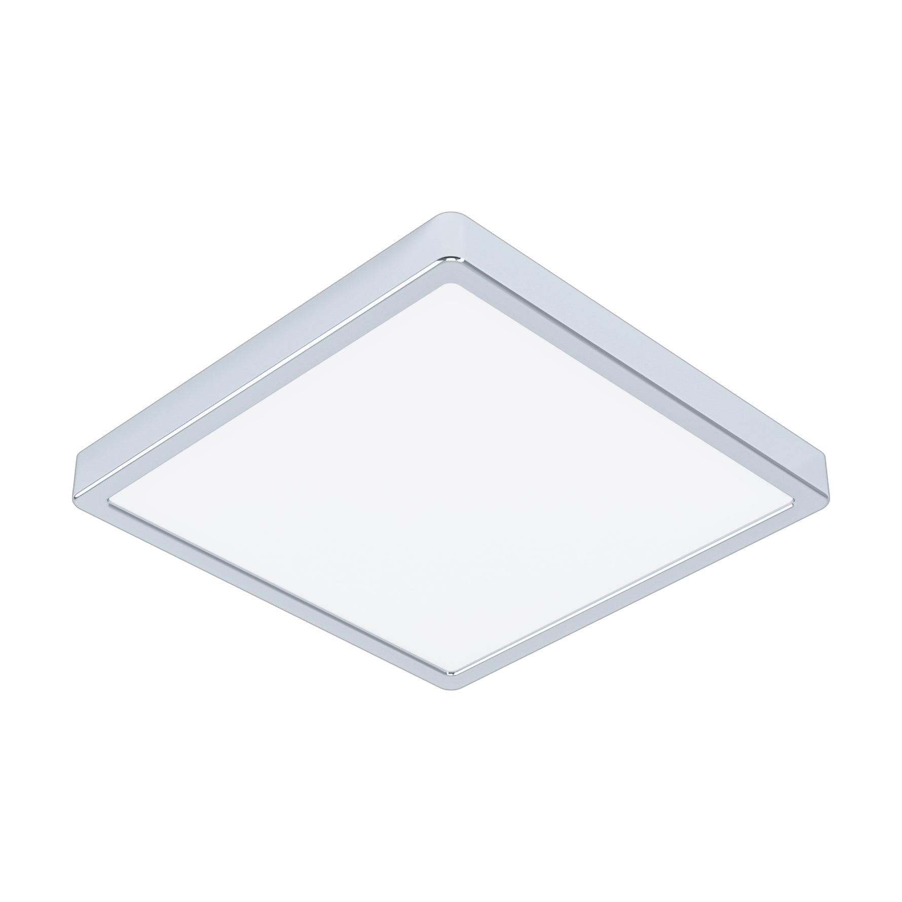 Eglo EU FUEVA?5 Bathroom LED Ceiling Light – Chrome Steel, Square, Warm White, Indoor Lighting