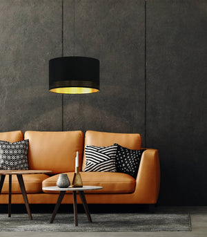 Eglo EU Esteperra 1-Light Black and Gold Ceiling Pendant (D) 38cm
