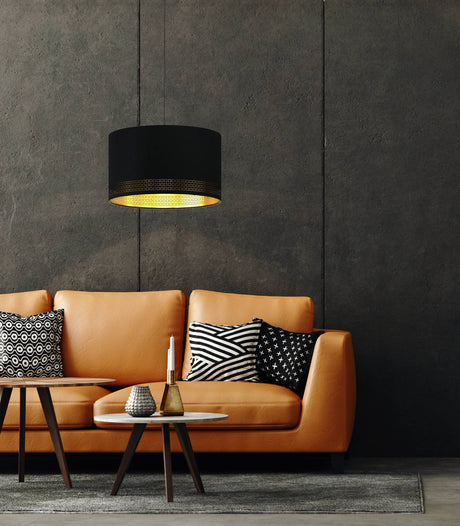 Eglo EU Esteperra 1-Light Black and Gold Ceiling Pendant (D) 38cm