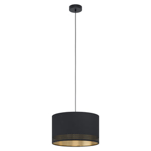 Eglo EU Esteperra 1-Light Black and Gold Ceiling Pendant (D) 38cm