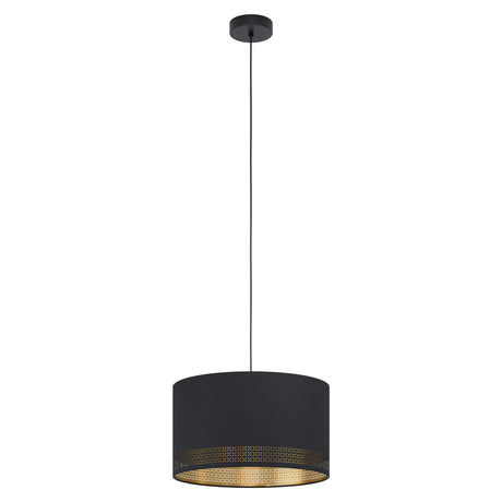 Eglo EU Esteperra 1-Light Black and Gold Ceiling Pendant (D) 38cm