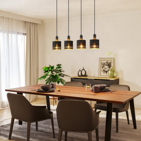 Eglo EU Esteperra 4-Light Black And Gold Cut-Out Single Pendant