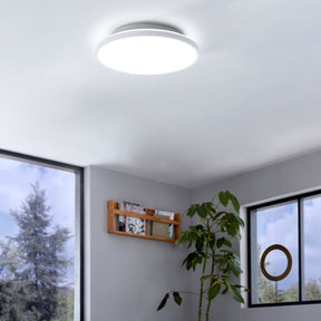Eglo EU Crespillo White Plastic LED Ceiling Light, 31.5cm
