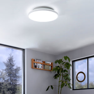 Eglo EU Crespillo White Plastic LED Ceiling Light, 31.5cm